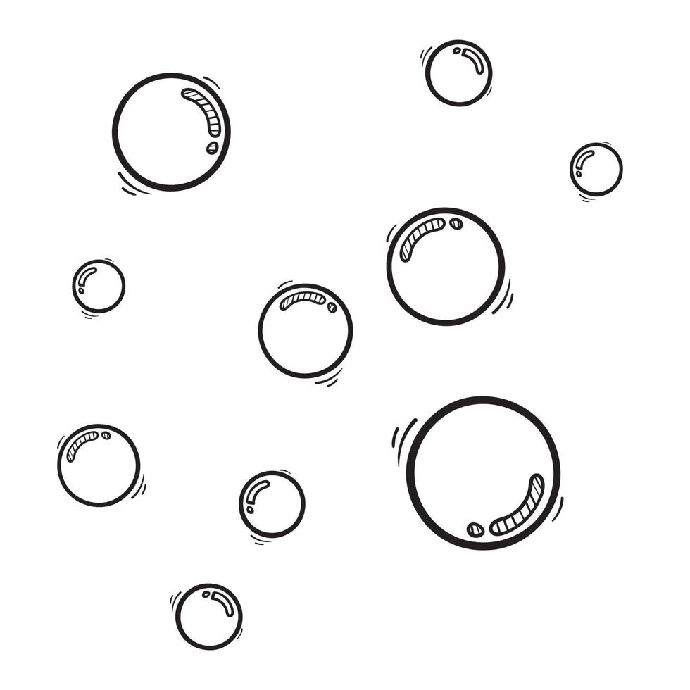 modello di progettazione dell'illustrazione di vettore dell'acqua della bolla disegnata a mano doodle