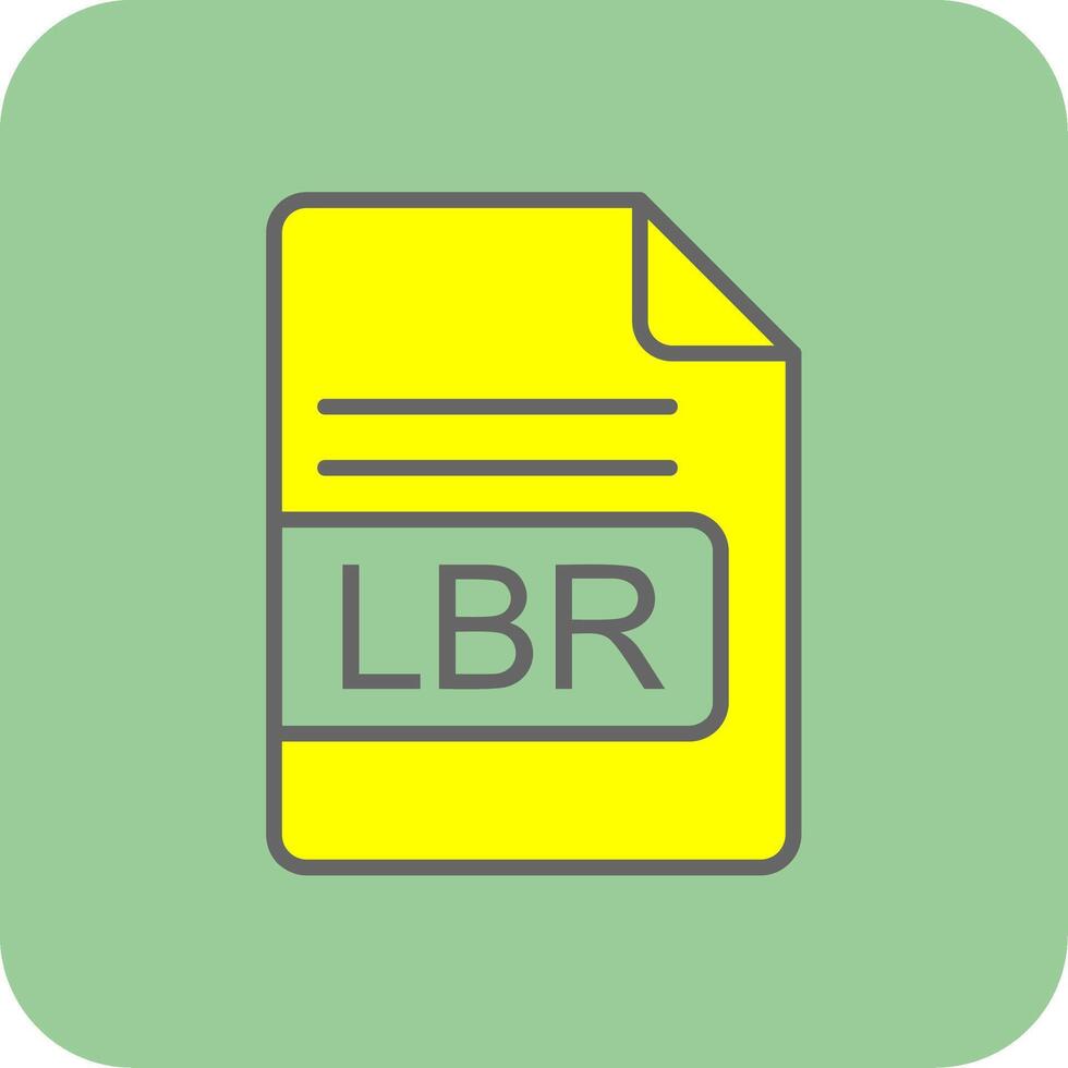 lbr file formato pieno giallo icona vettore