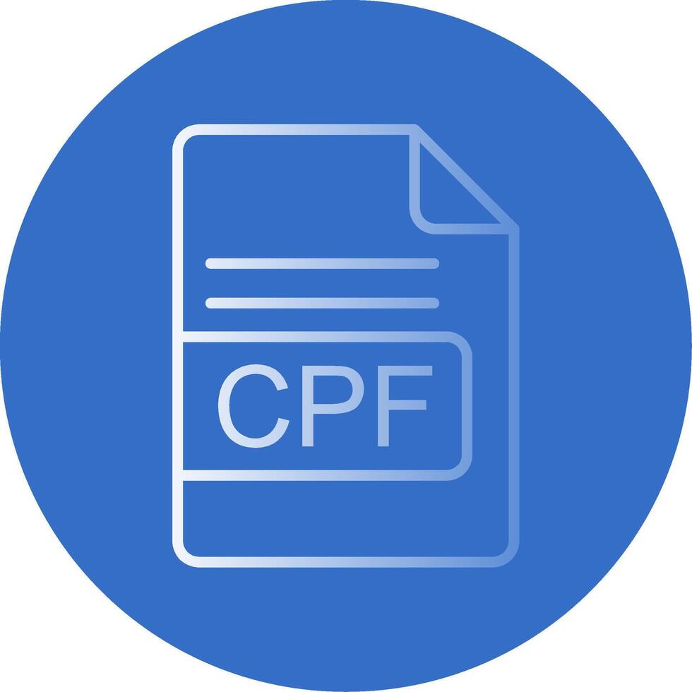 cpf file formato piatto bolla icona vettore