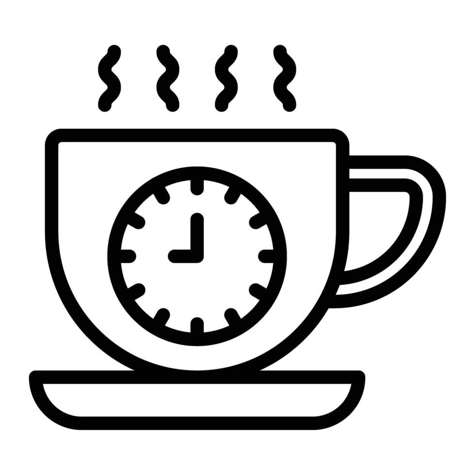 caffè tempo linea icona design vettore