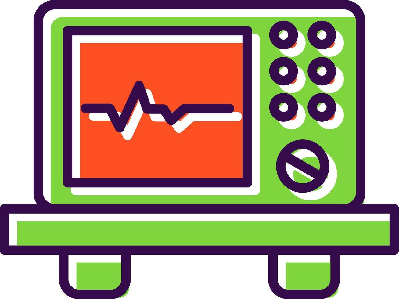 ecg dispositivo pieno design icona vettore