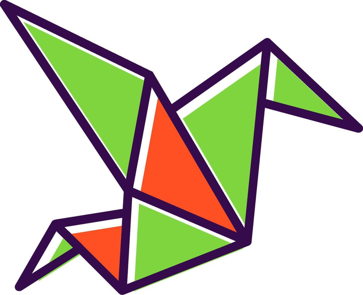 origami pieno design icona vettore