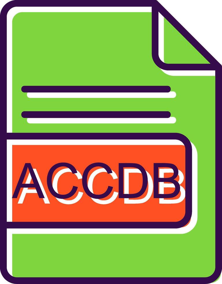 accdb file formato pieno design icona vettore