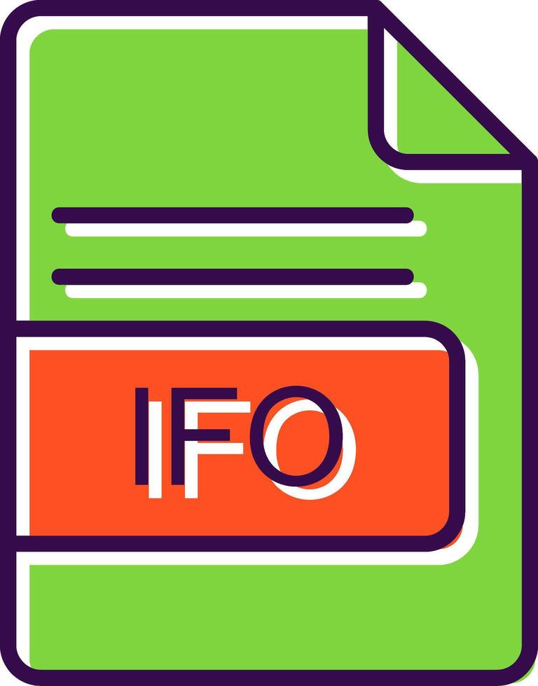 ifo file formato pieno design icona vettore