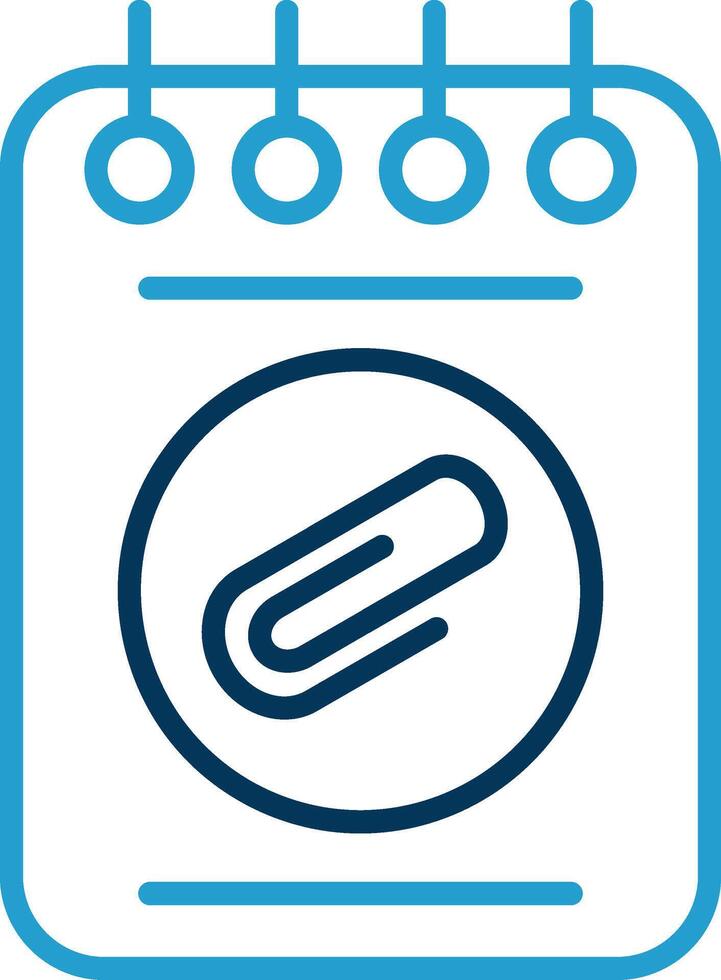 Appunti linea blu Due colore icona vettore