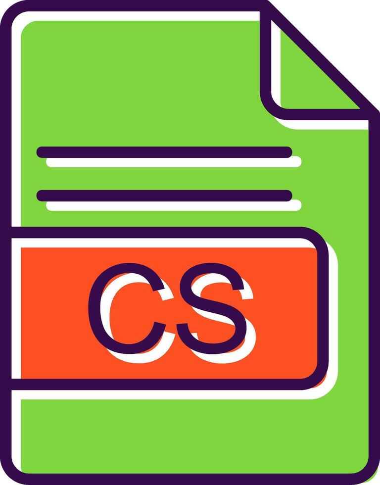 cs file formato pieno design icona vettore