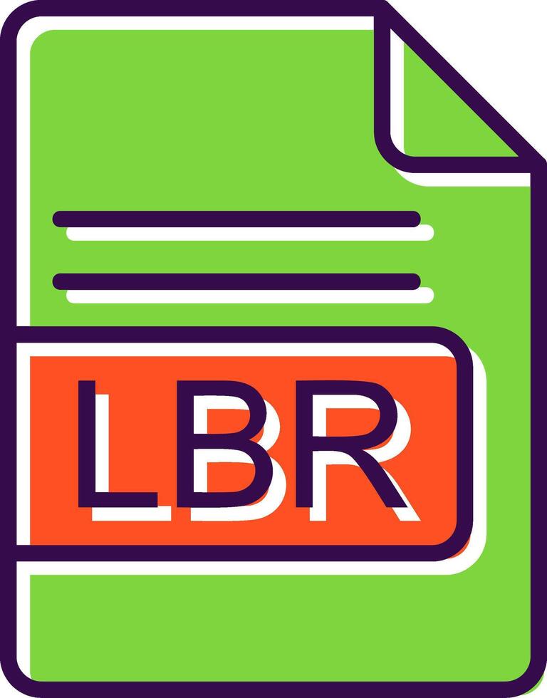 lbr file formato pieno design icona vettore