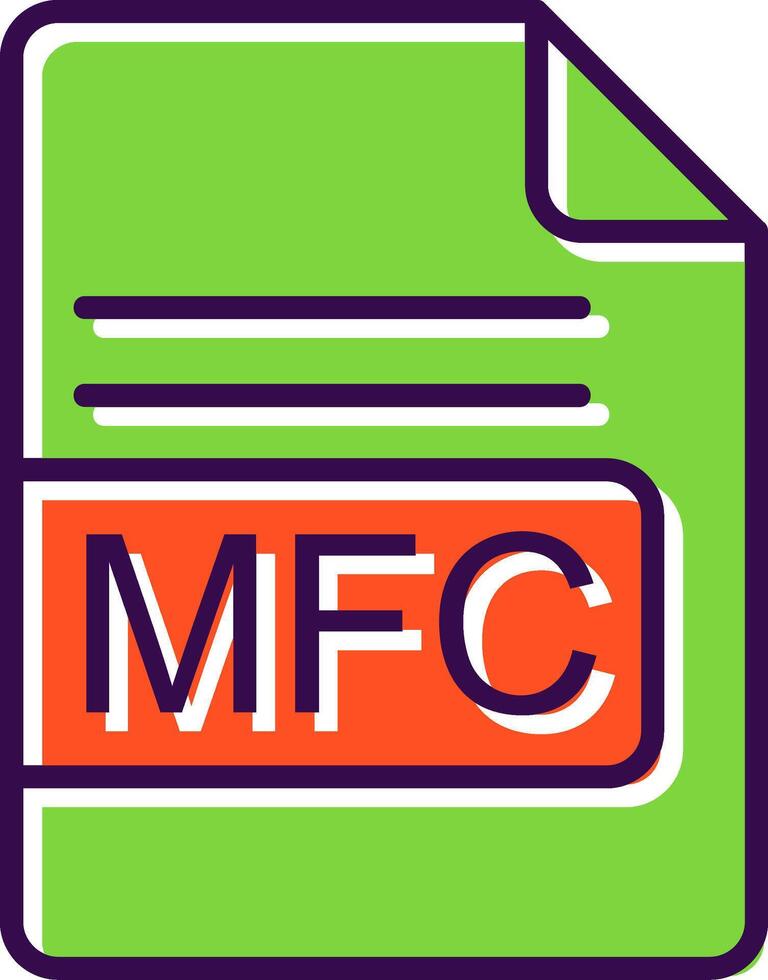 mfc file formato pieno design icona vettore