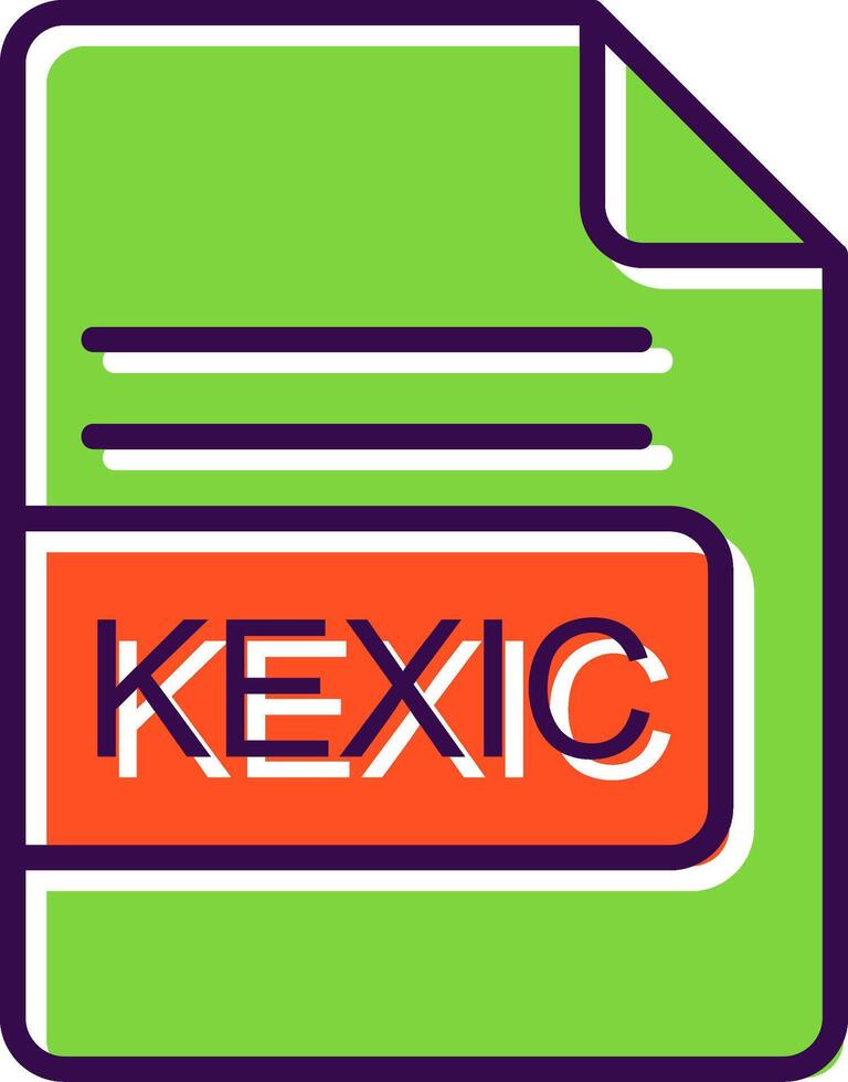 kexic file formato pieno design icona vettore