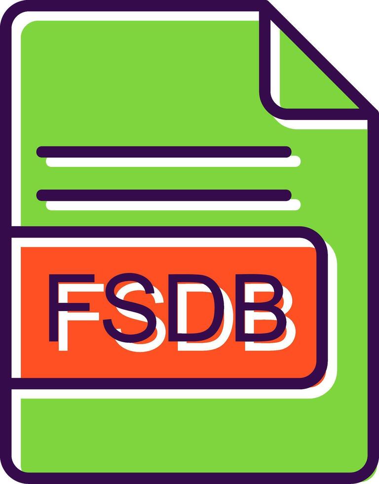 fsdb file formato pieno design icona vettore
