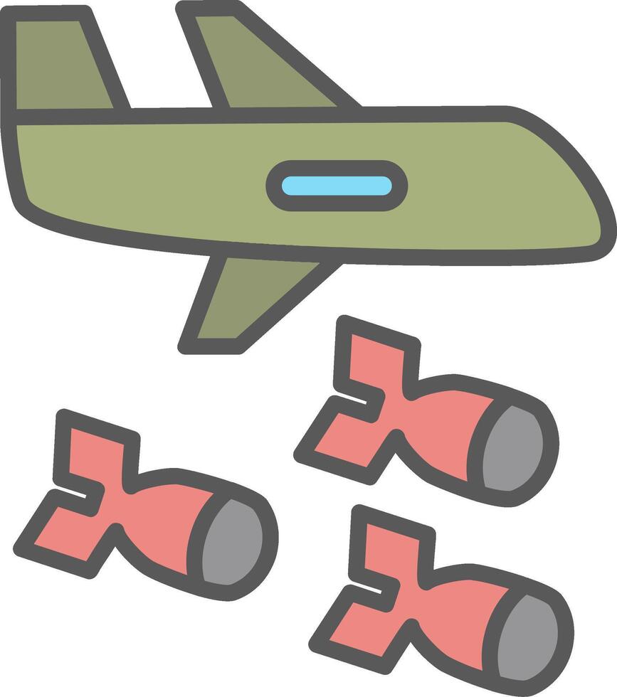 bombardiere linea pieno leggero icona vettore