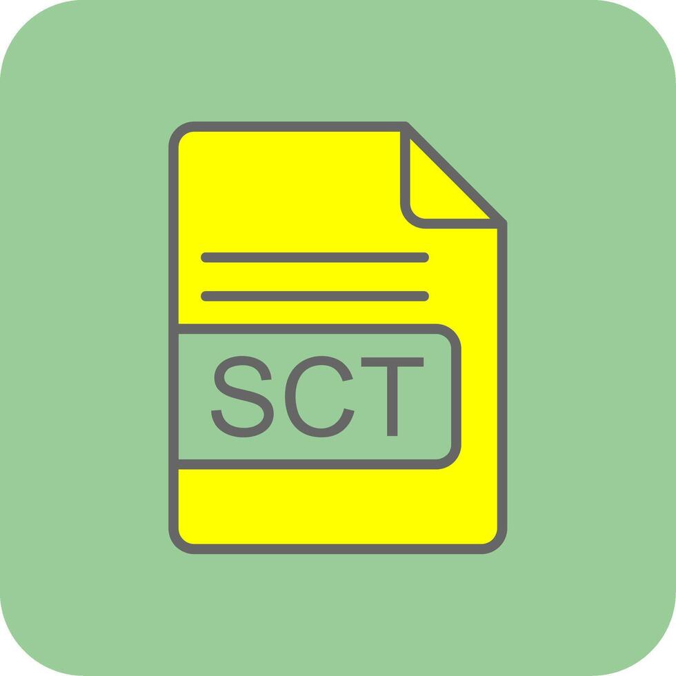 sct file formato pieno giallo icona vettore
