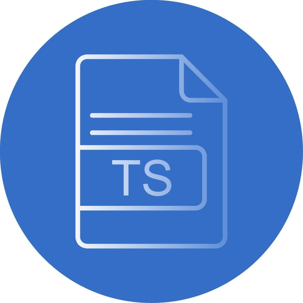 ts file formato piatto bolla icona vettore