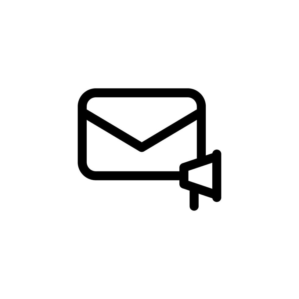 icona di promozione e-mail design illustrazione vettoriale con trasmissione di simboli, busta, messaggio, megafono e altoparlante per attività pubblicitarie