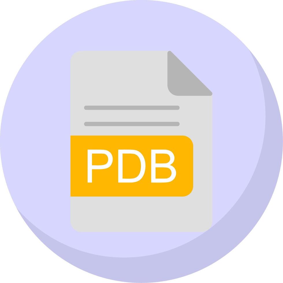 pdb file formato piatto bolla icona vettore
