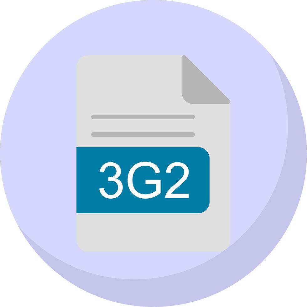 3g2 file formato piatto bolla icona vettore
