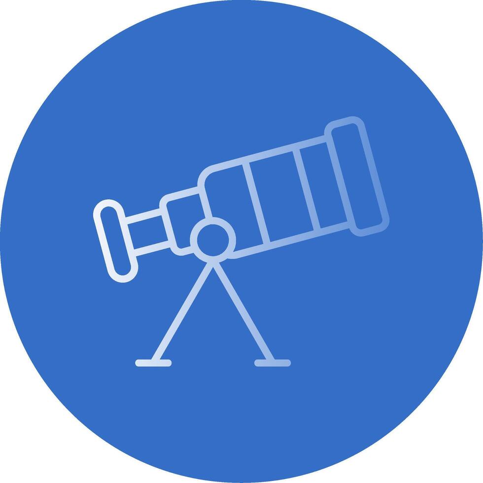 telescopio piatto bolla icona vettore