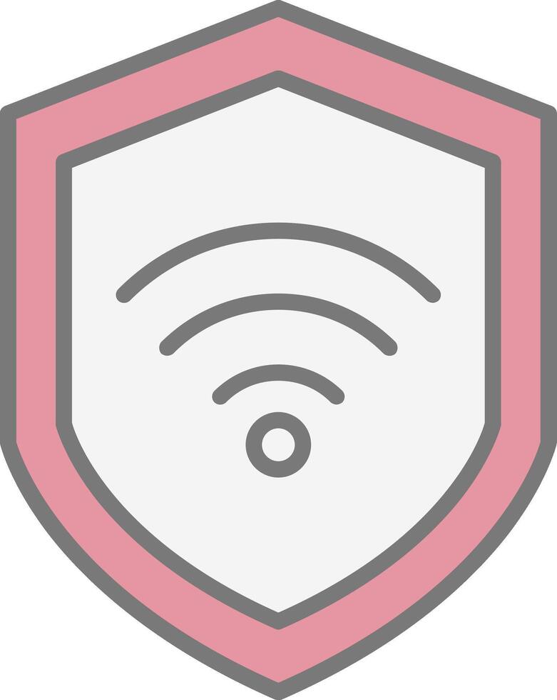 Wi-Fi sicurezza linea pieno leggero icona vettore