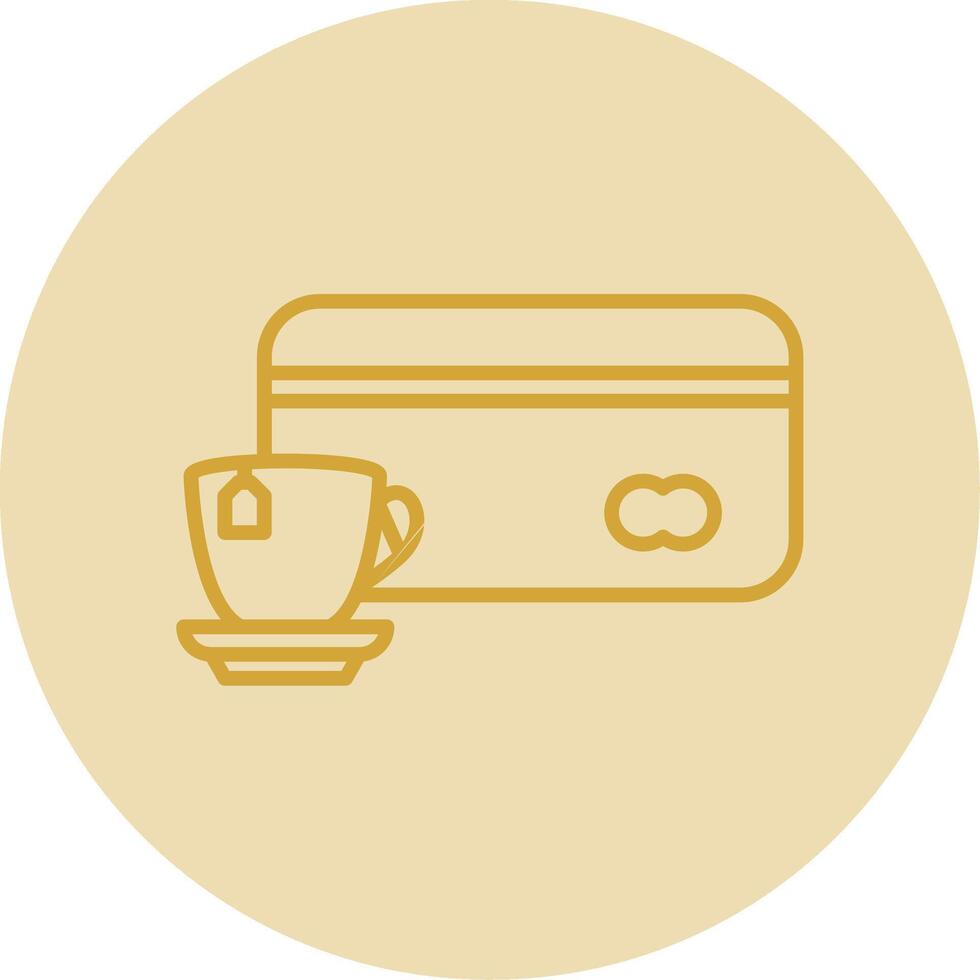 carta pagamento linea giallo cerchio icona vettore