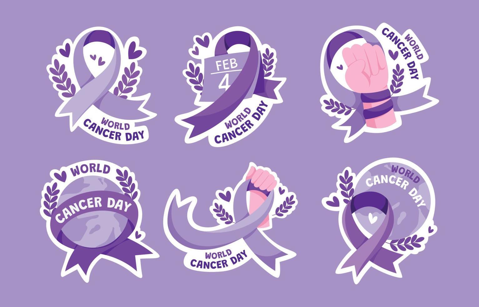 adesivo per la giornata mondiale del cancro vettore