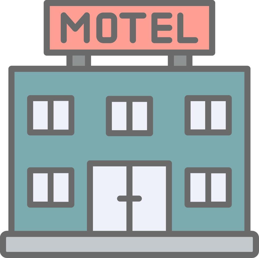 motel linea pieno leggero icona vettore