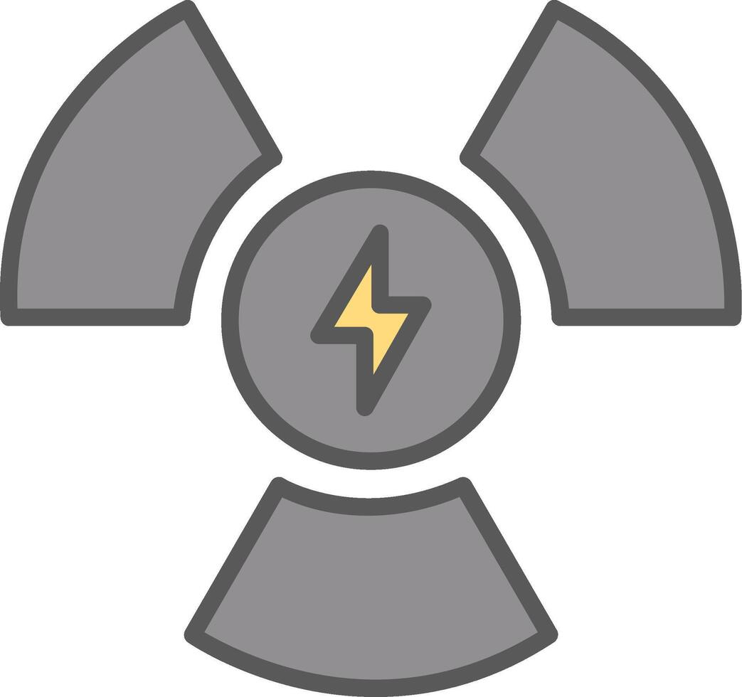 nucleare energia linea pieno leggero icona vettore