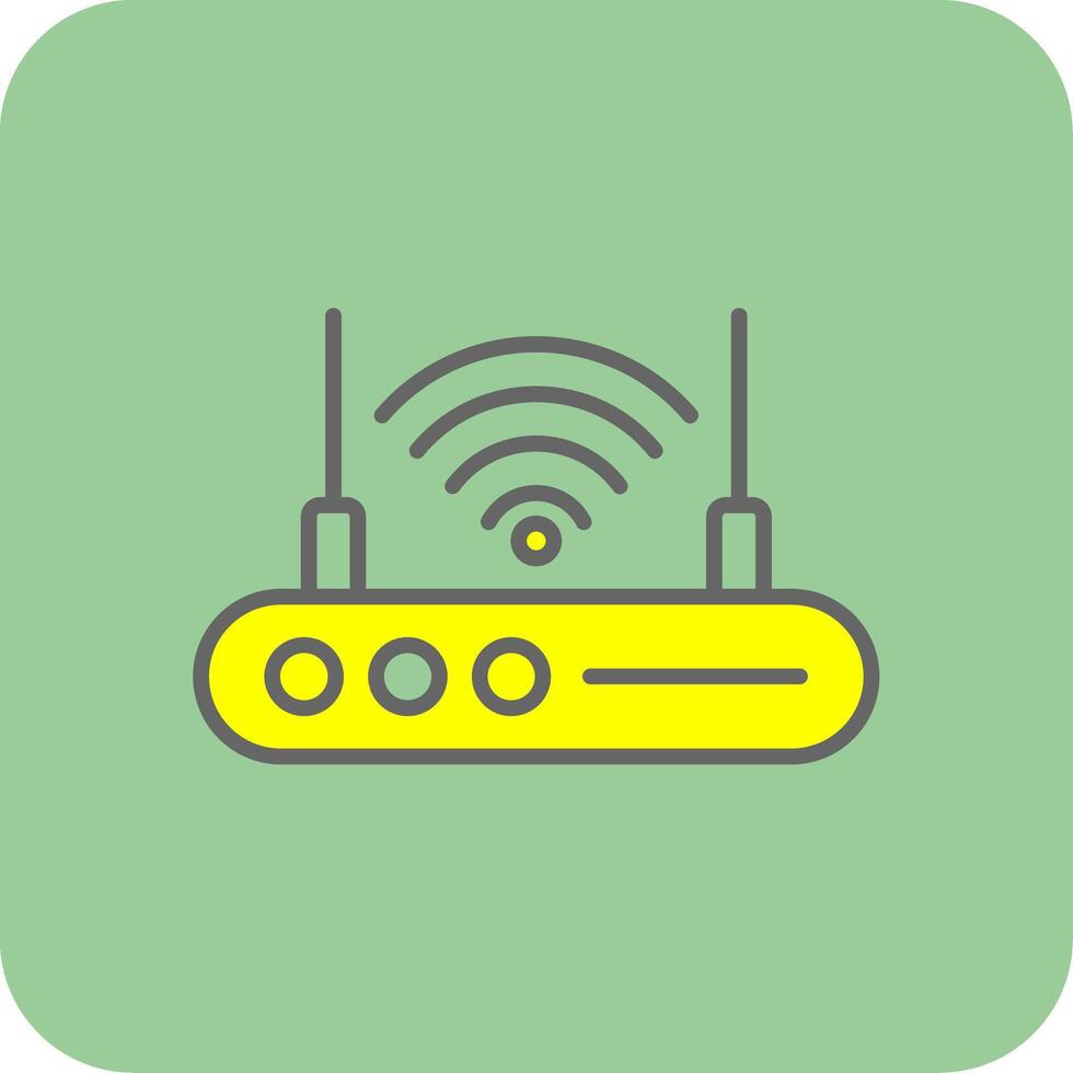 Wi-Fi router pieno giallo icona vettore