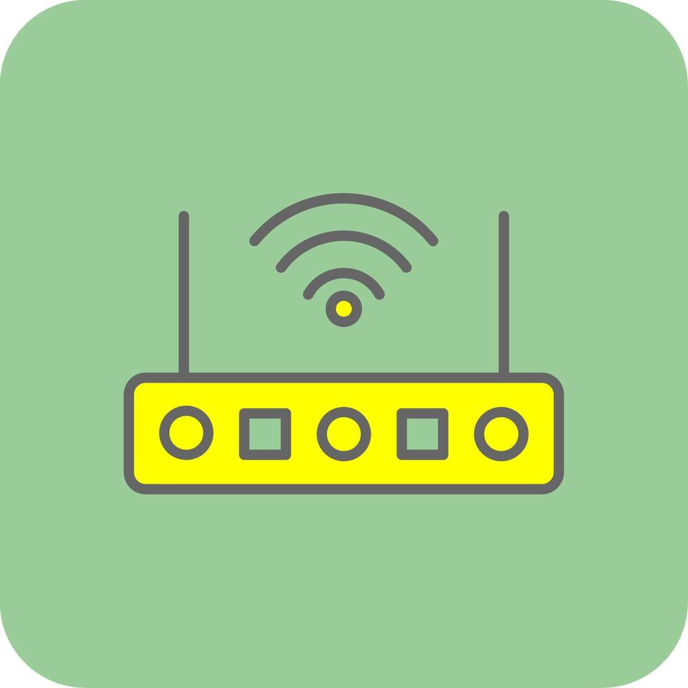 Wi-Fi router pieno giallo icona vettore