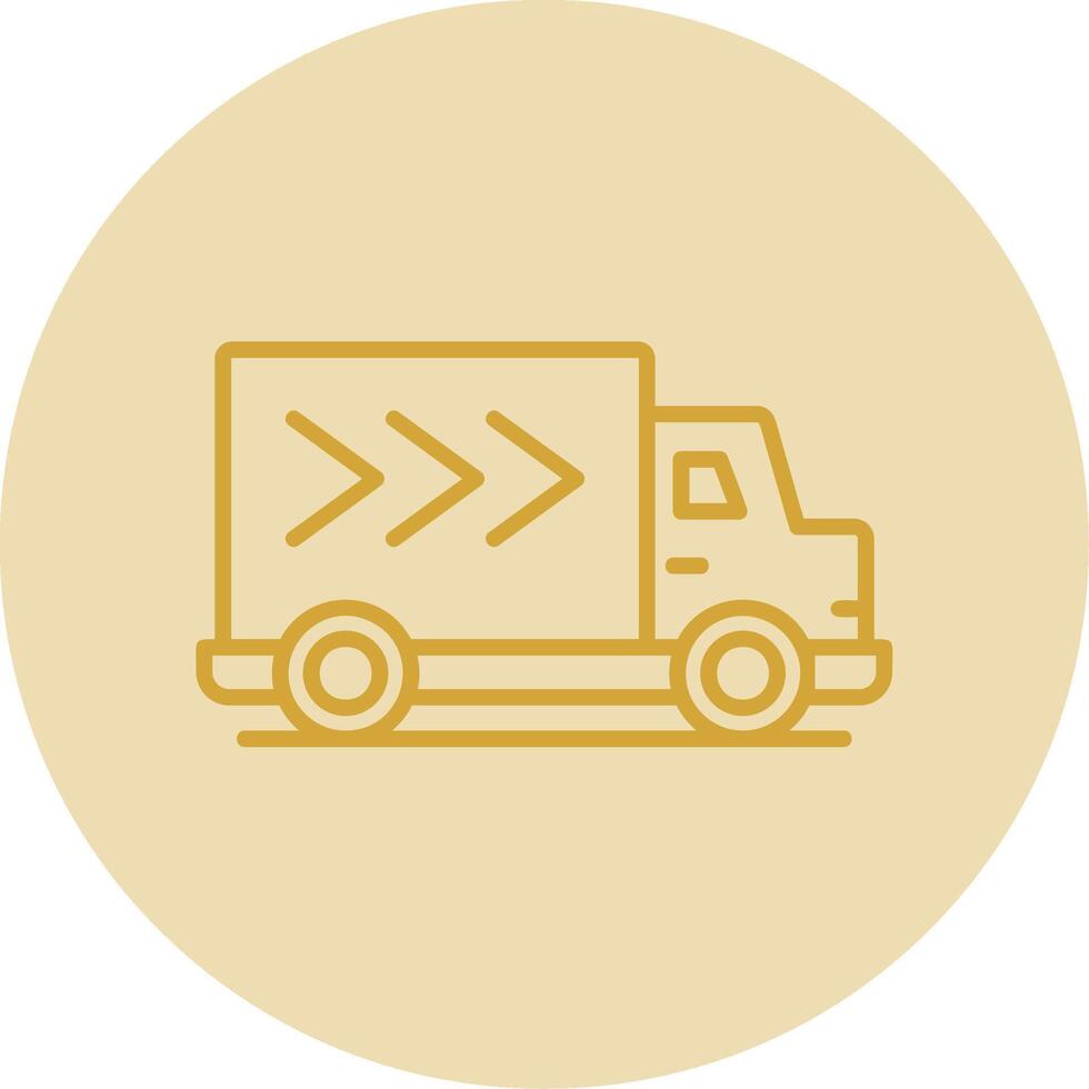 consegna camion linea giallo cerchio icona vettore