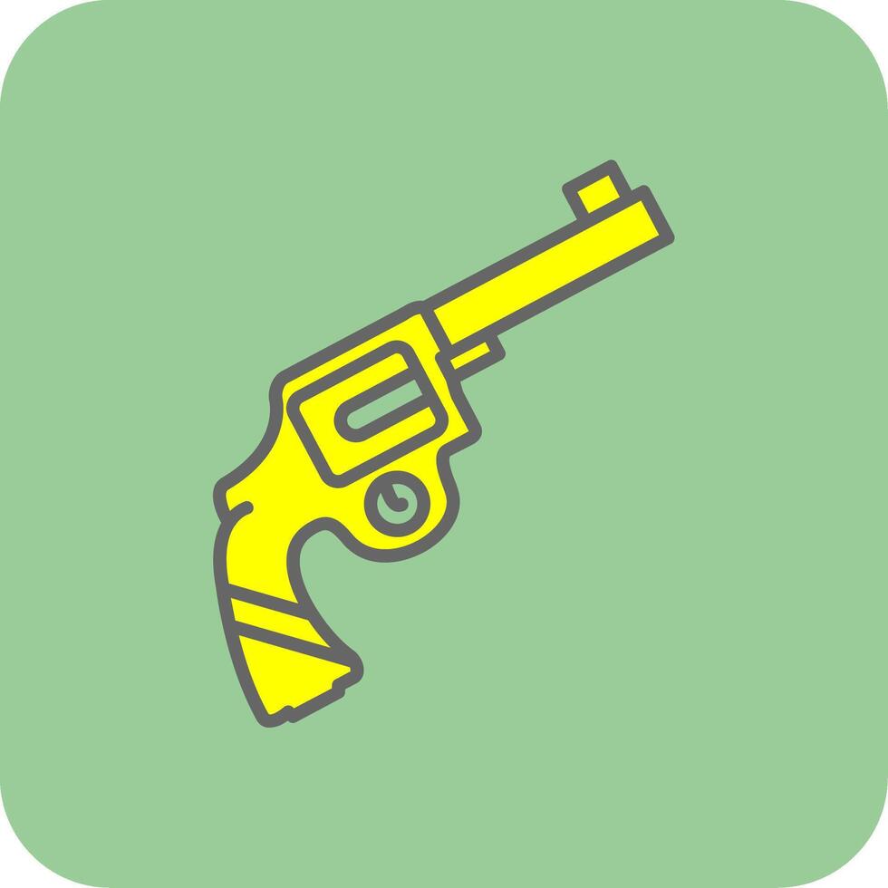 pistola pieno giallo icona vettore