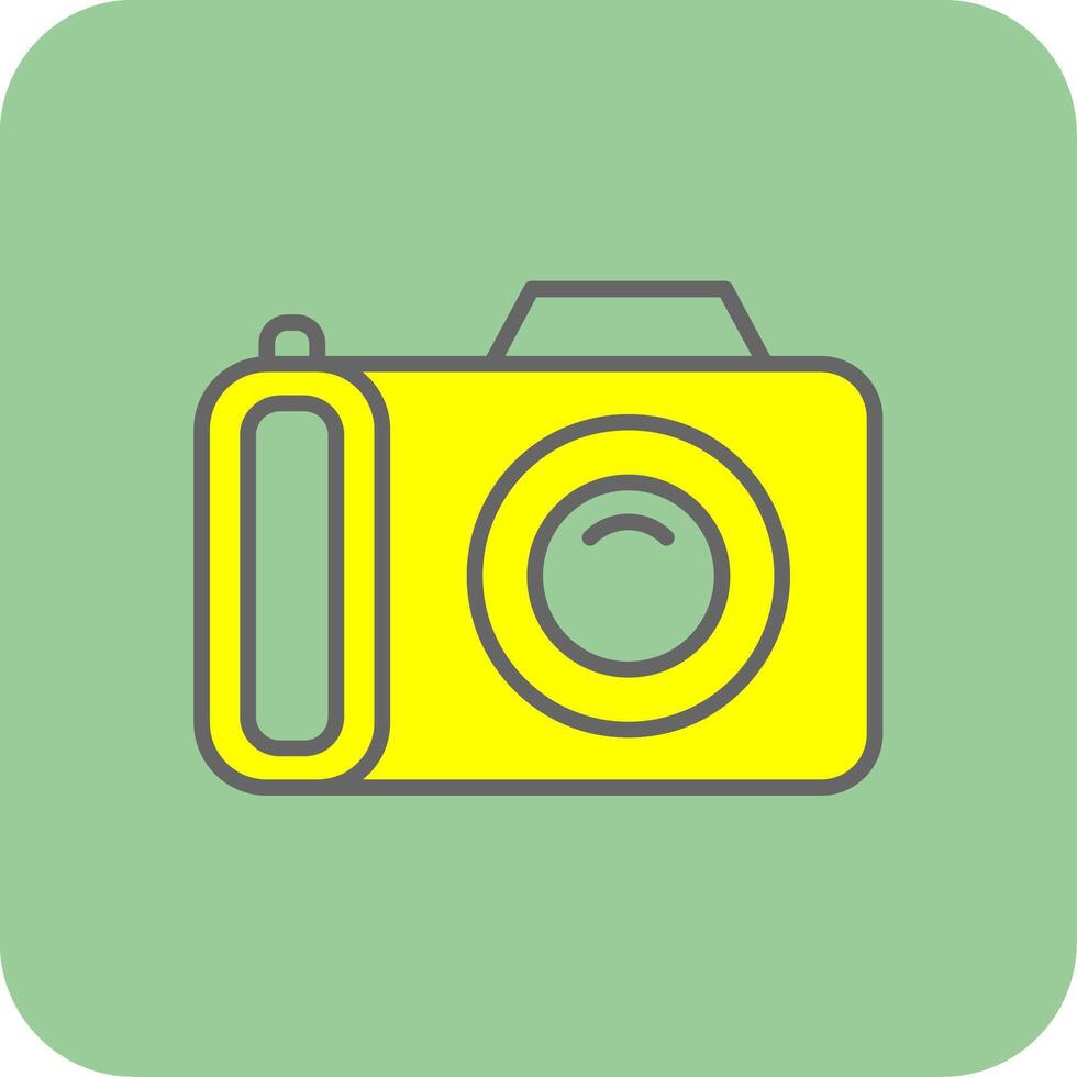 telecamera pieno giallo icona vettore