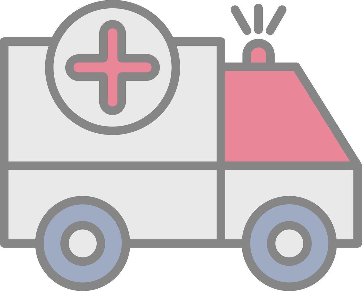 ambulanza linea pieno leggero icona vettore