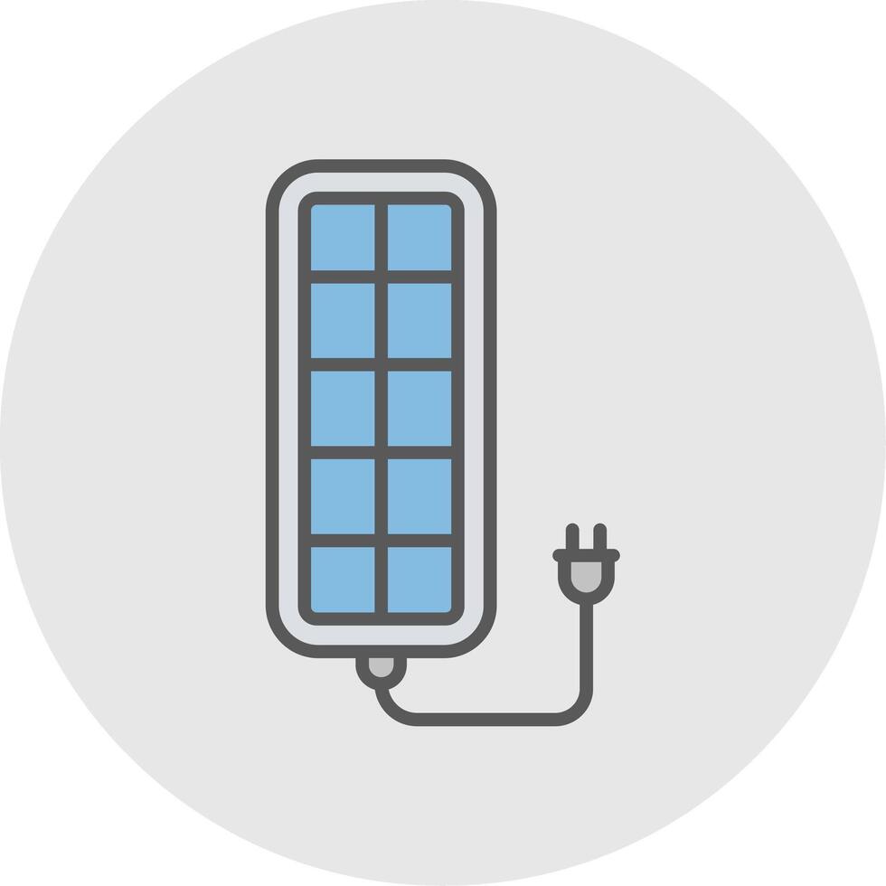 solare pannello linea pieno leggero icona vettore