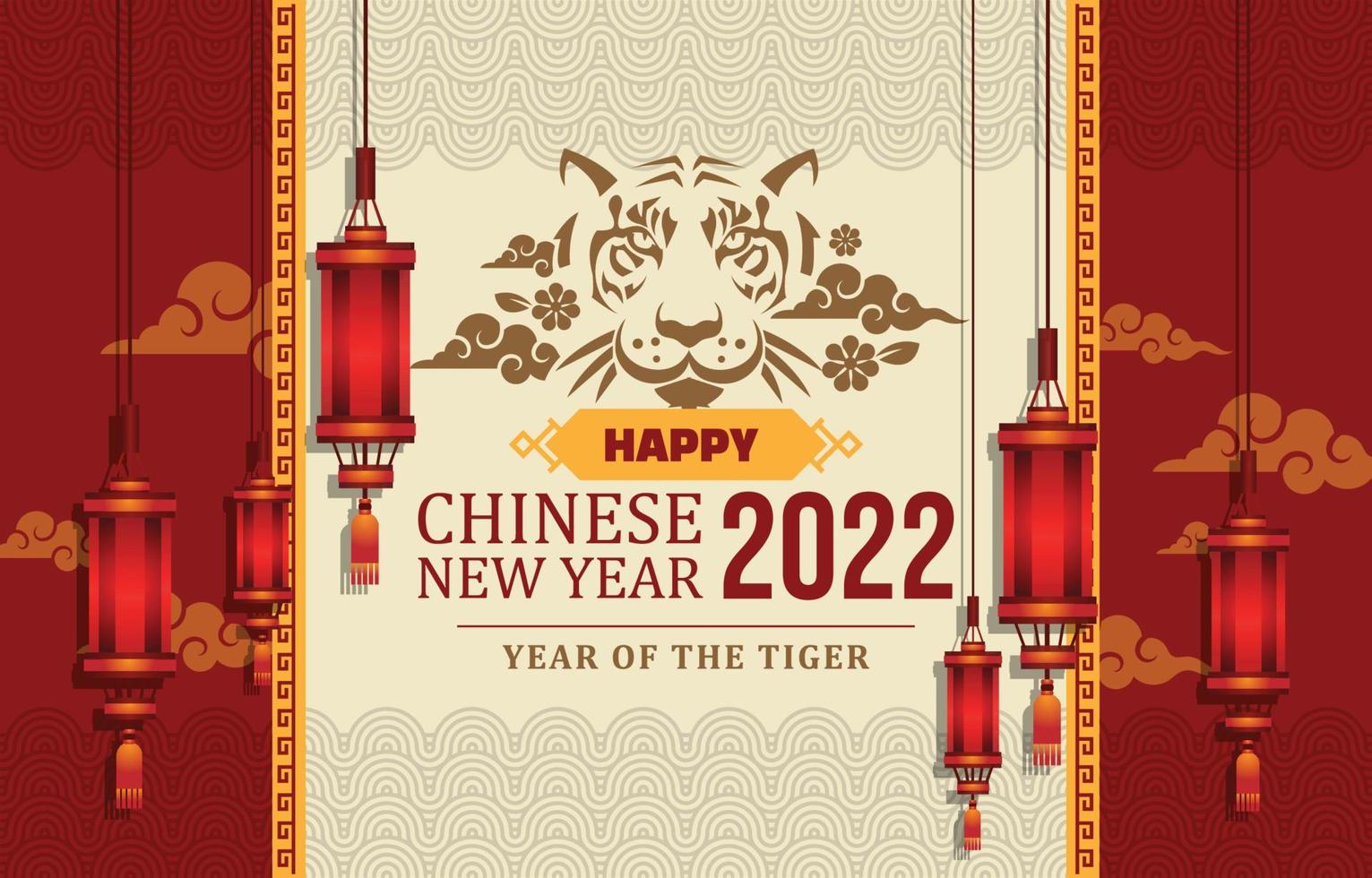 2022 capodanno cinese, anno della tigre vettore