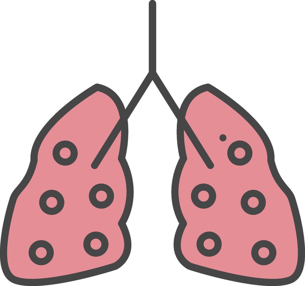 Pneumologia linea pieno leggero icona vettore