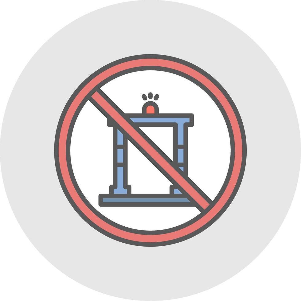 Proibito cartello linea pieno leggero icona vettore