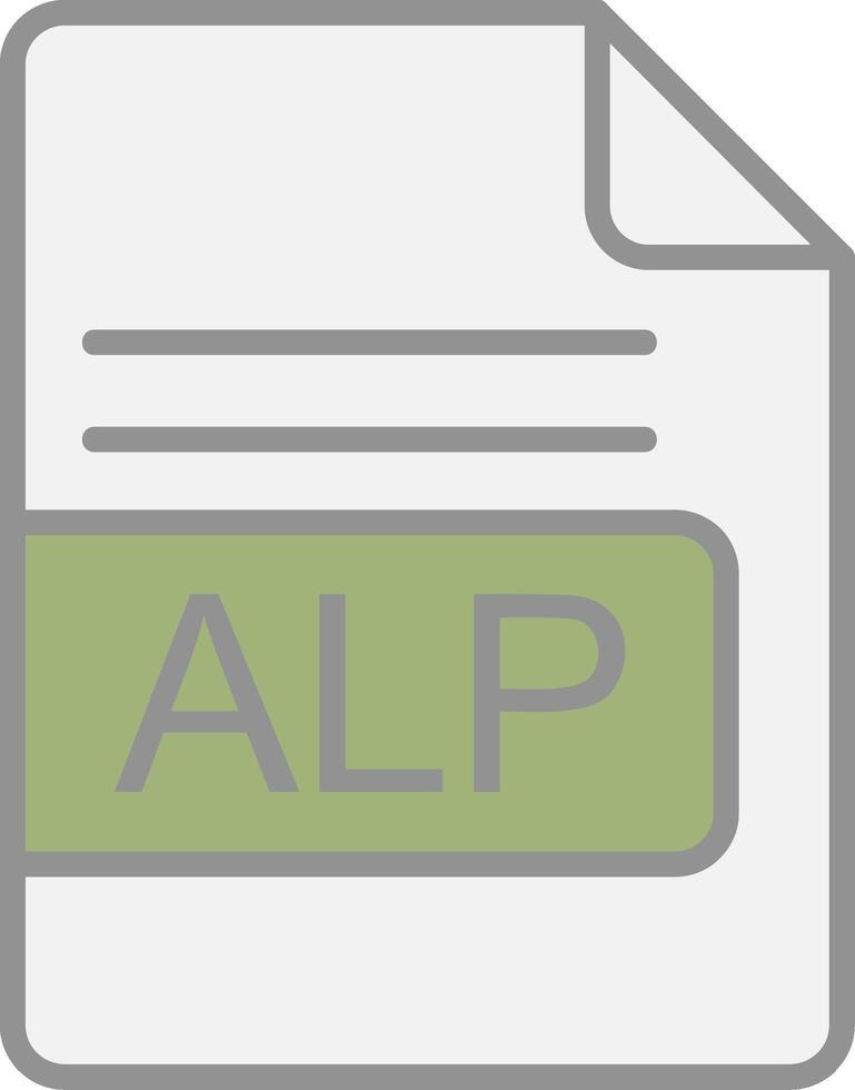 alp file formato linea pieno leggero icona vettore