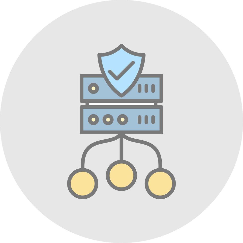 dati protezione linea pieno leggero icona vettore