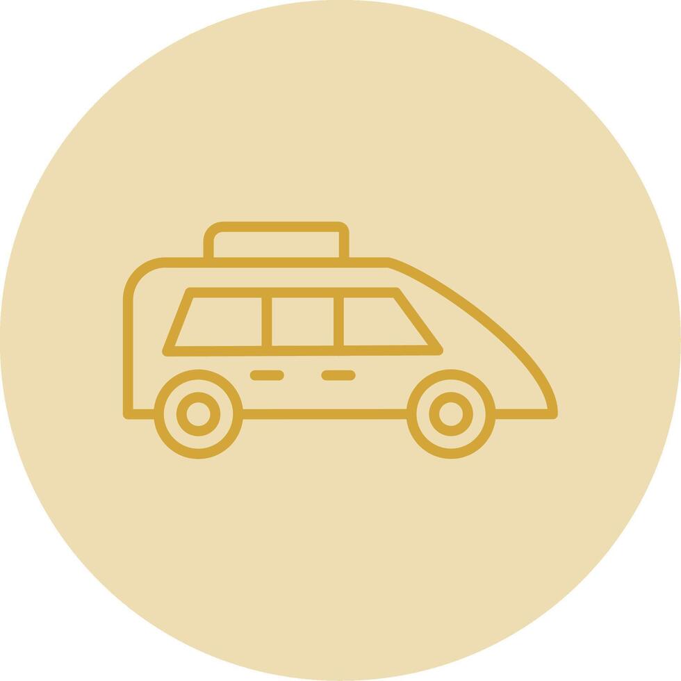 famiglia auto linea giallo cerchio icona vettore