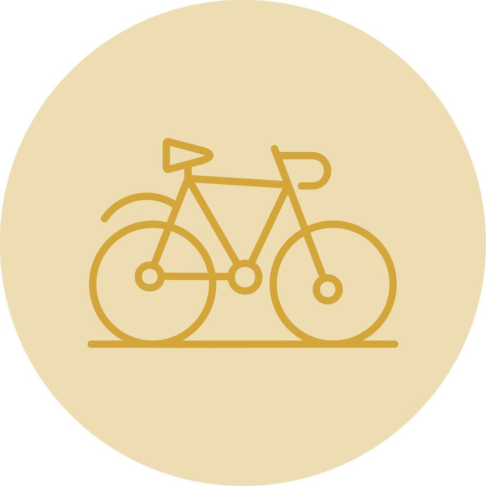 bicicletta linea giallo cerchio icona vettore