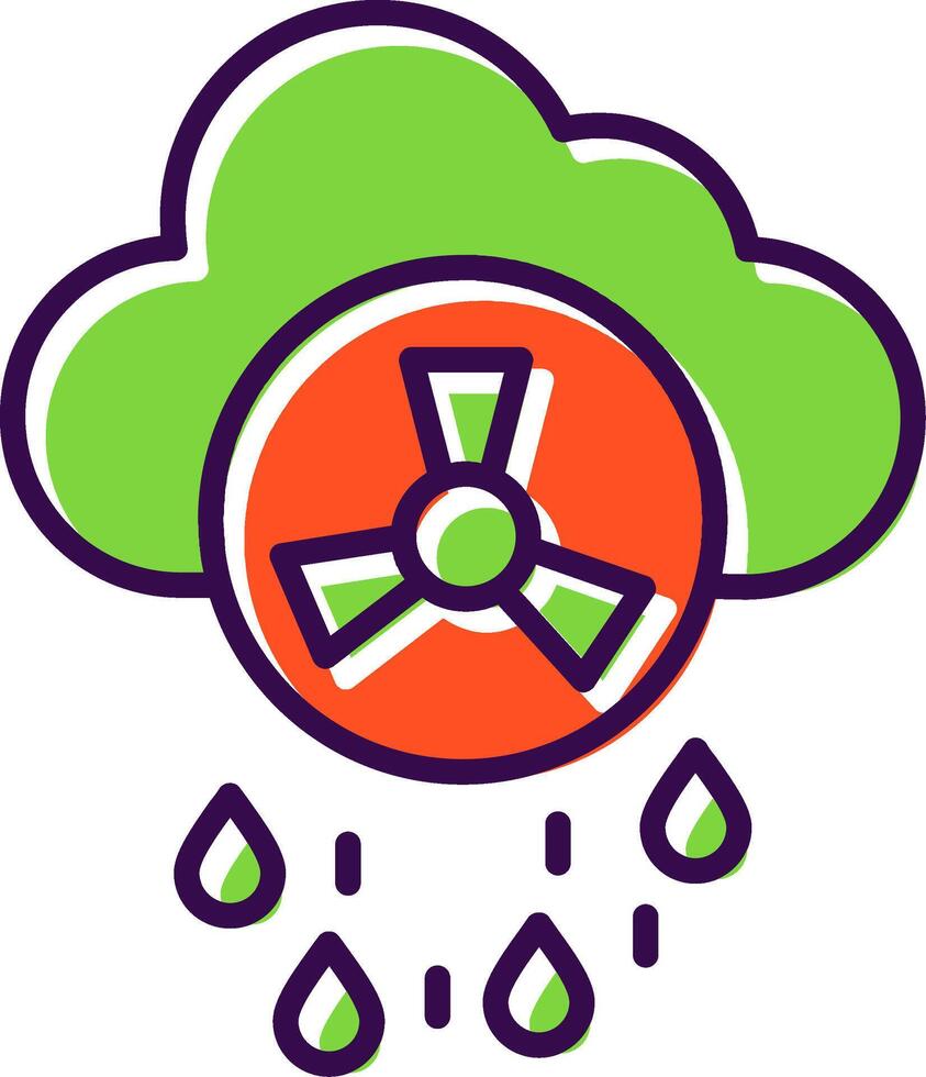 acido pioggia pieno design icona vettore