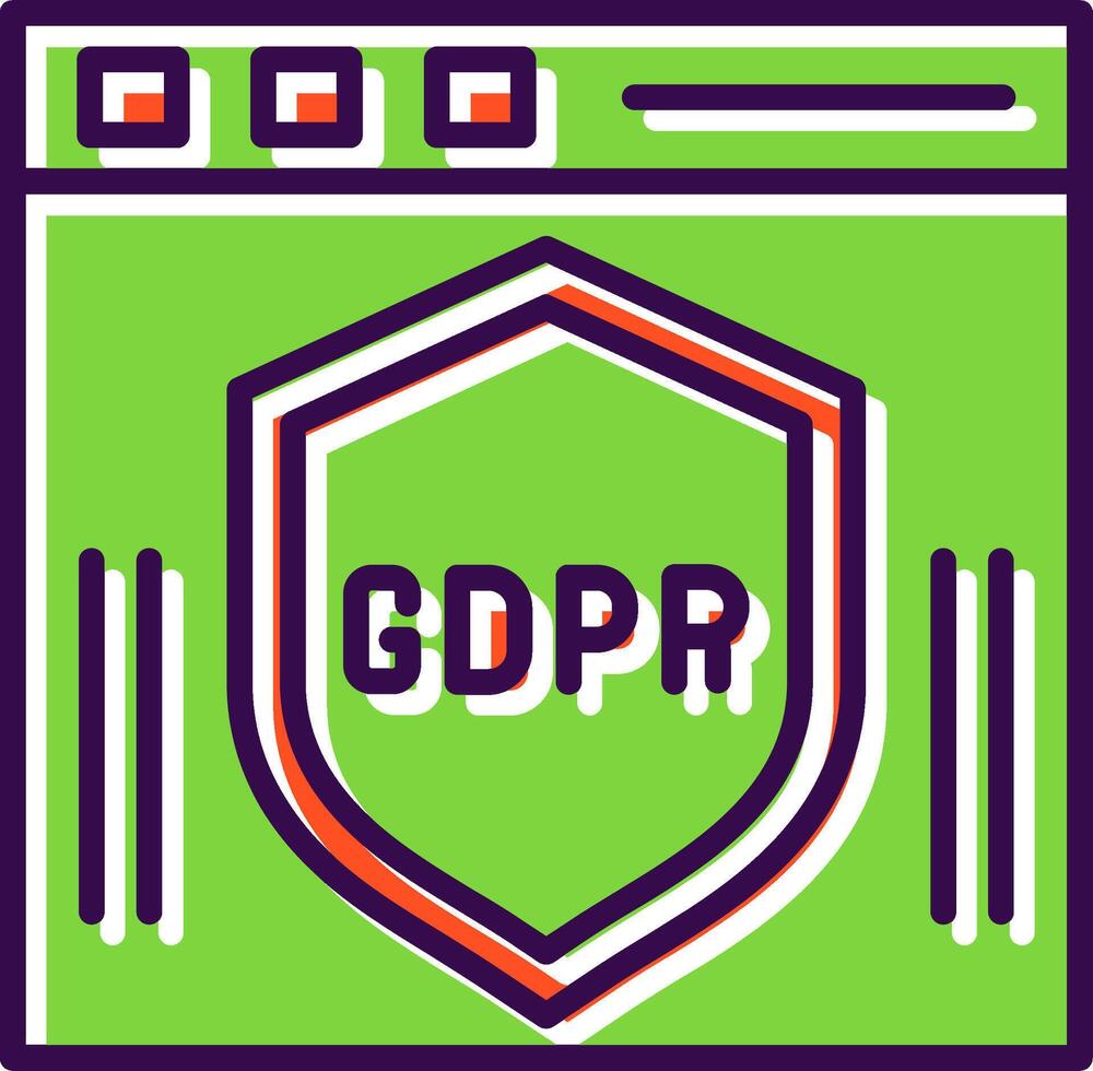 GDPR pieno design icona vettore