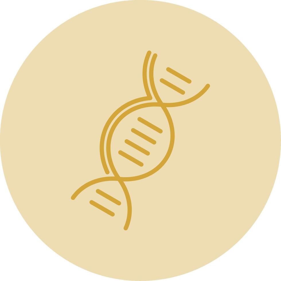 dna linea giallo cerchio icona vettore