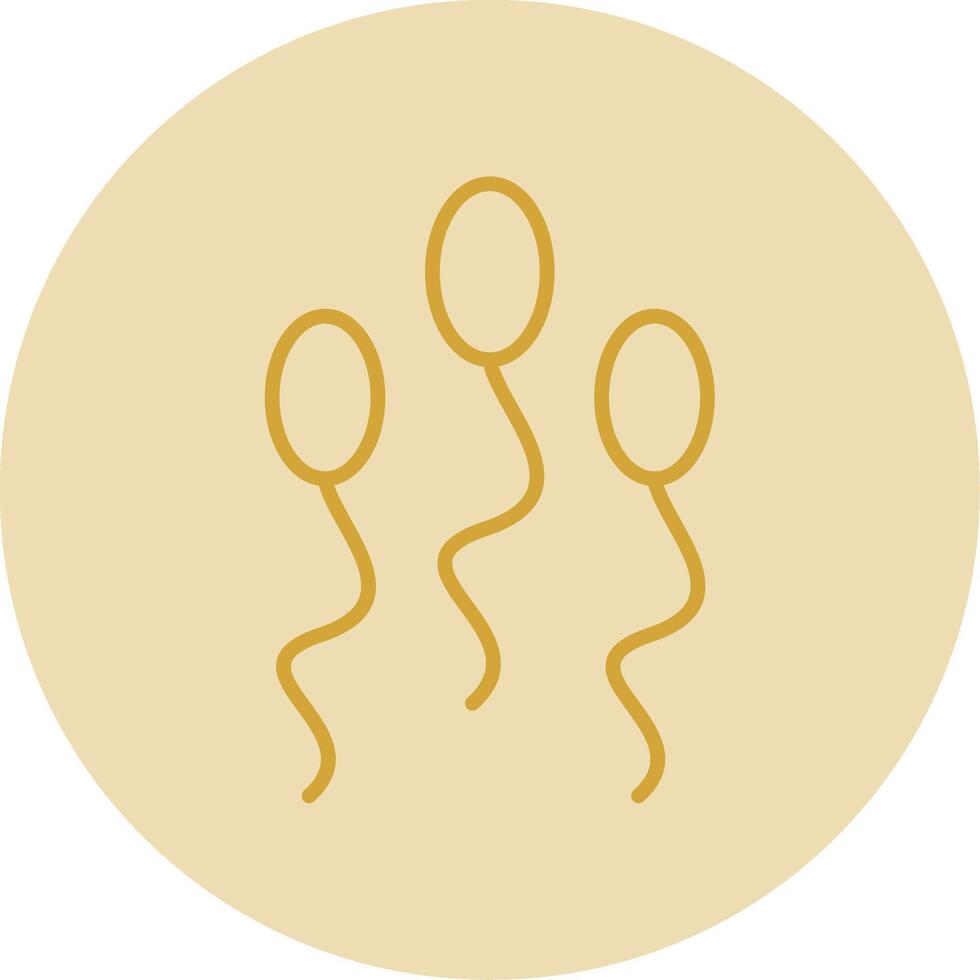 sperma linea giallo cerchio icona vettore