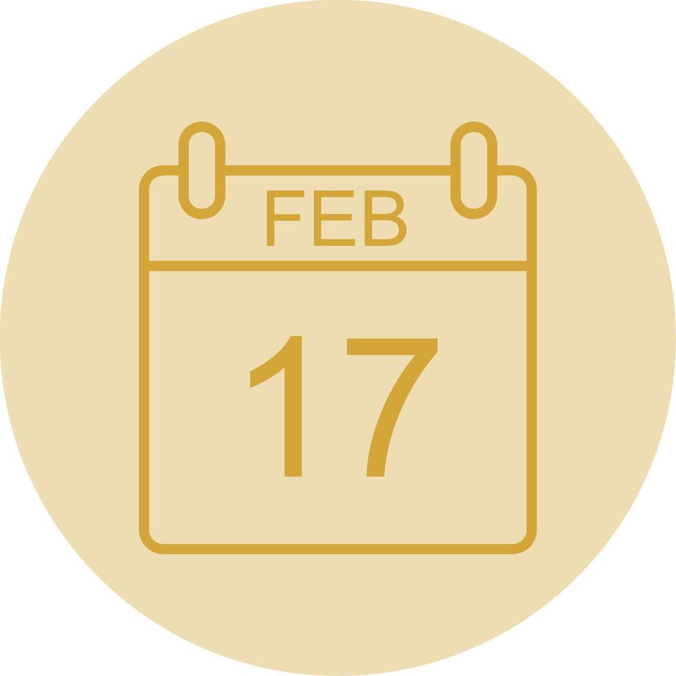 febbraio linea giallo cerchio icona vettore