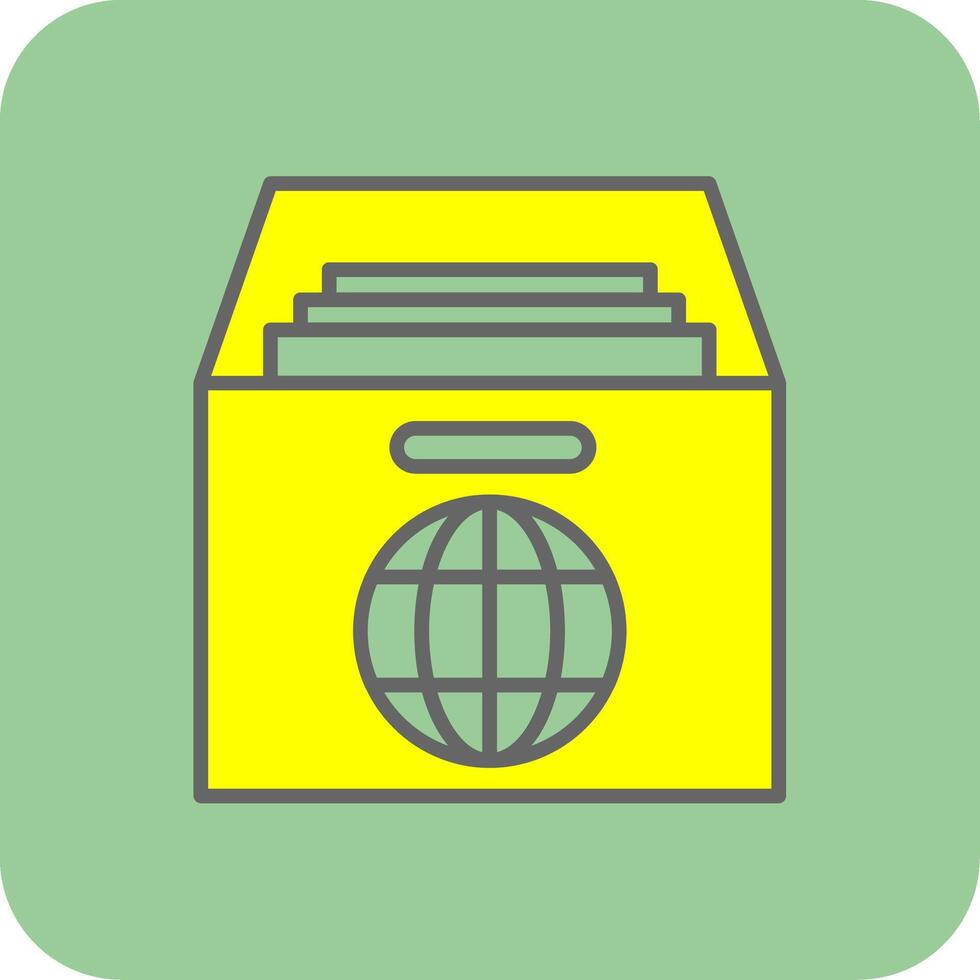globale archivio pieno giallo icona vettore