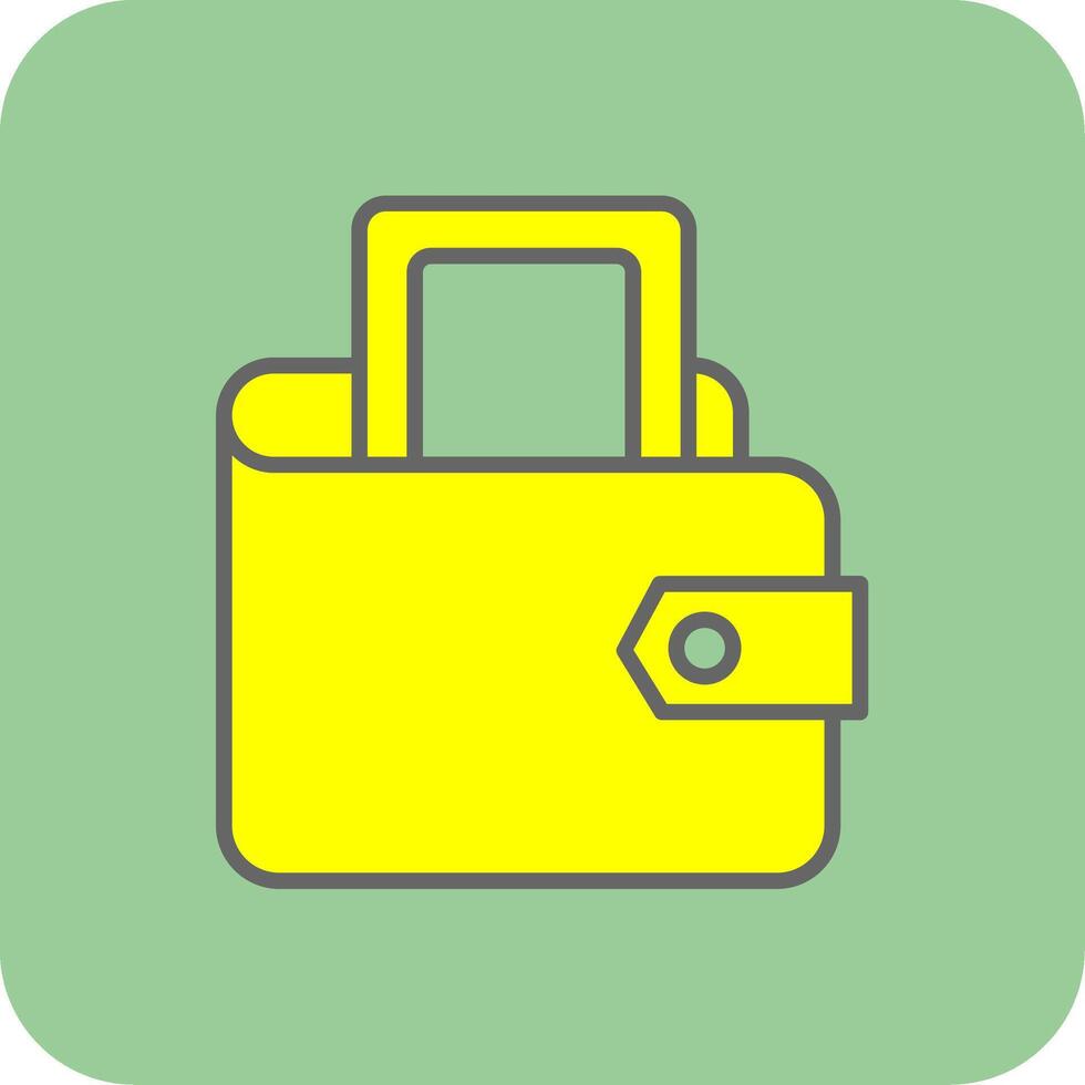 digitale portafoglio pieno giallo icona vettore