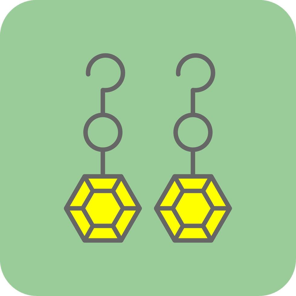 orecchini pieno giallo icona vettore