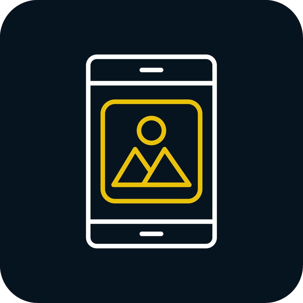 mobile applicazione linea giallo bianca icona vettore