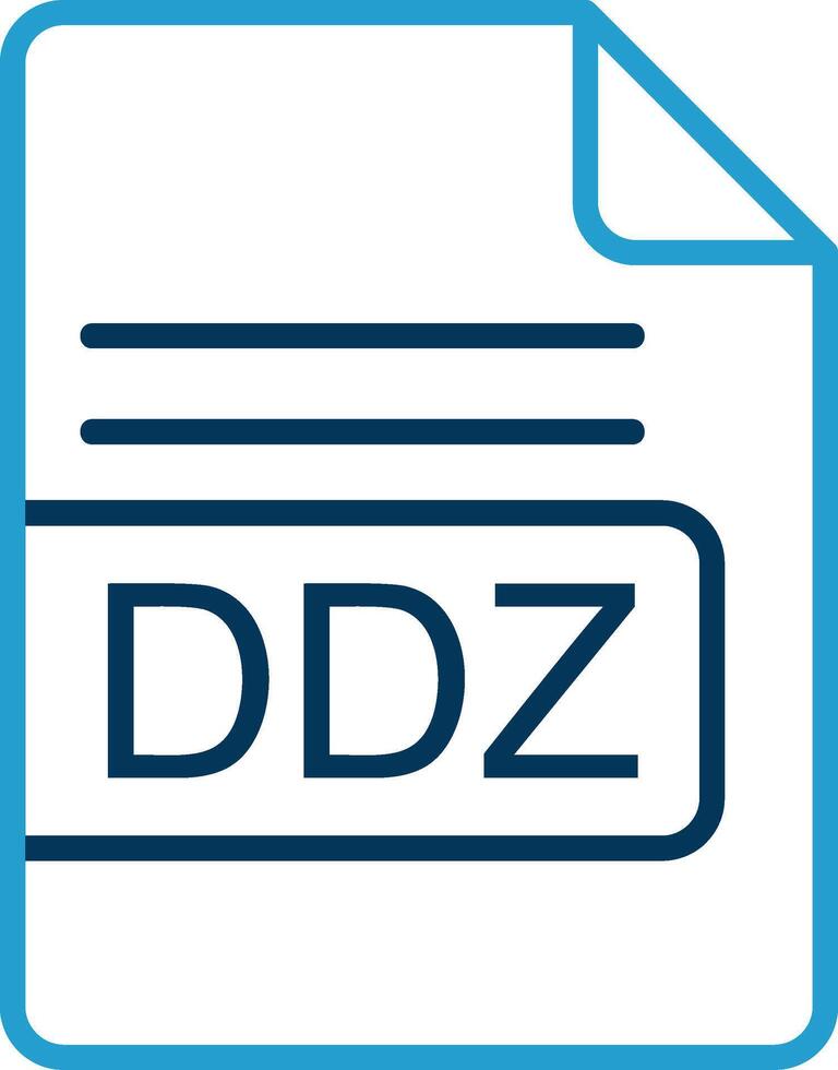 ddz file formato linea blu Due colore icona vettore